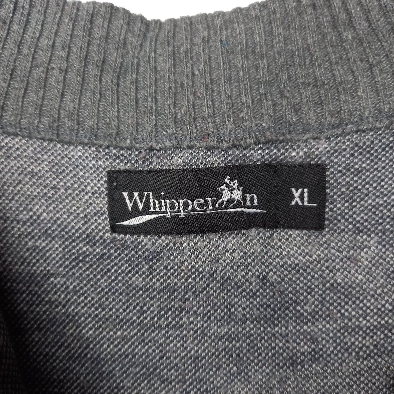 ハーフジップ　ニット　セーター　オーバーサイズ　迷彩　カモ柄　薄手　グレー　XL