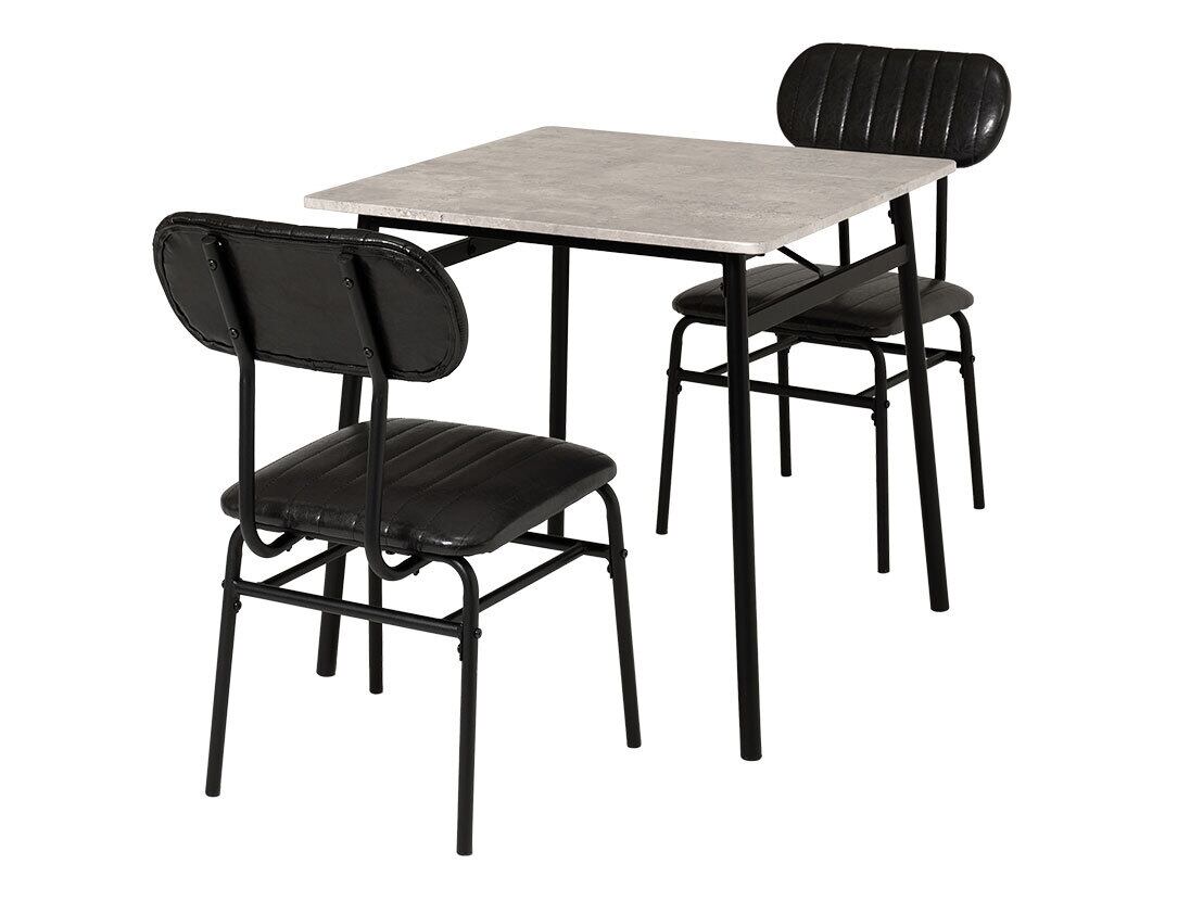 ※ ヴィンテージスタイル ダイニング3点セット マーブルグレー [8172] 70×70 ヴィンテージ風ダイニングセット 【マーブルグレー