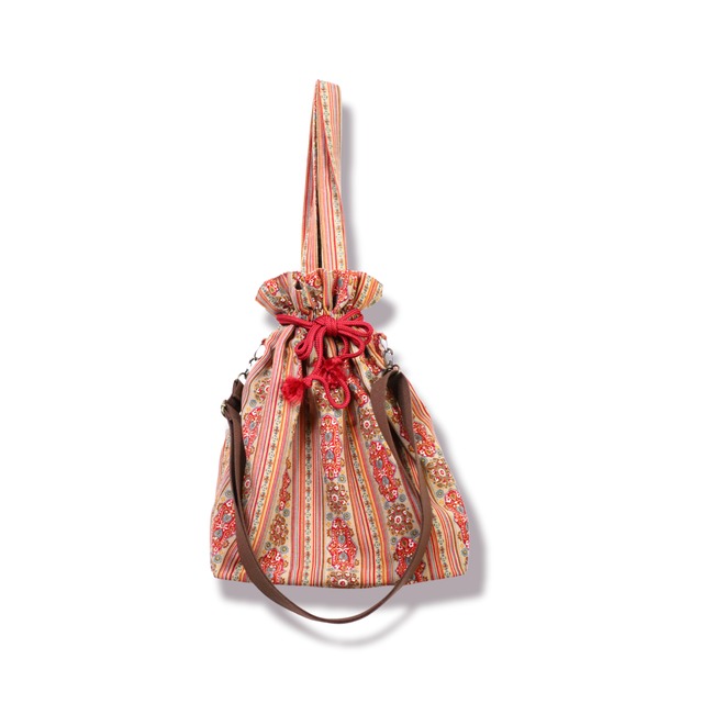 イタリア製の生地使用◎秋に使いたい花柄巾着バッグ