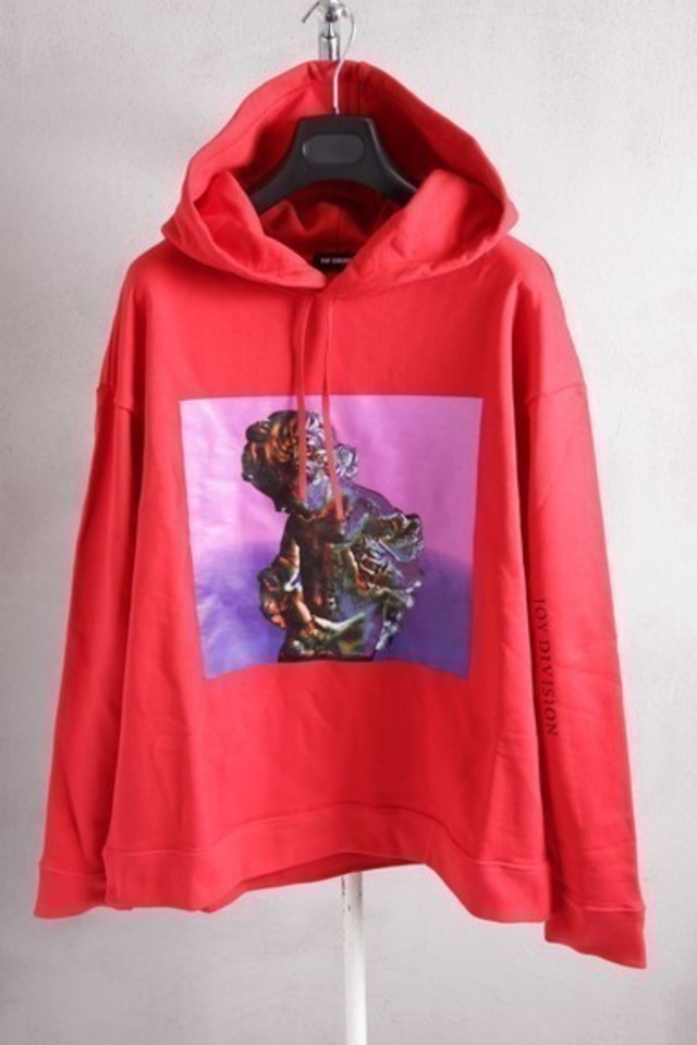 RAF SIMONS CLASSIC OVERSIZED HOODIE RED MEDIUM HH5275 