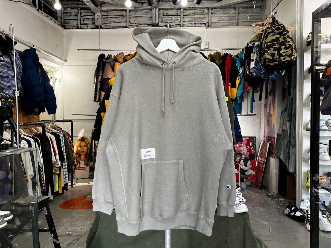 WTAPS × CHAMPION ACADEMY HOODED REVERSE WEAVE SMALL OLIVE 19510  
