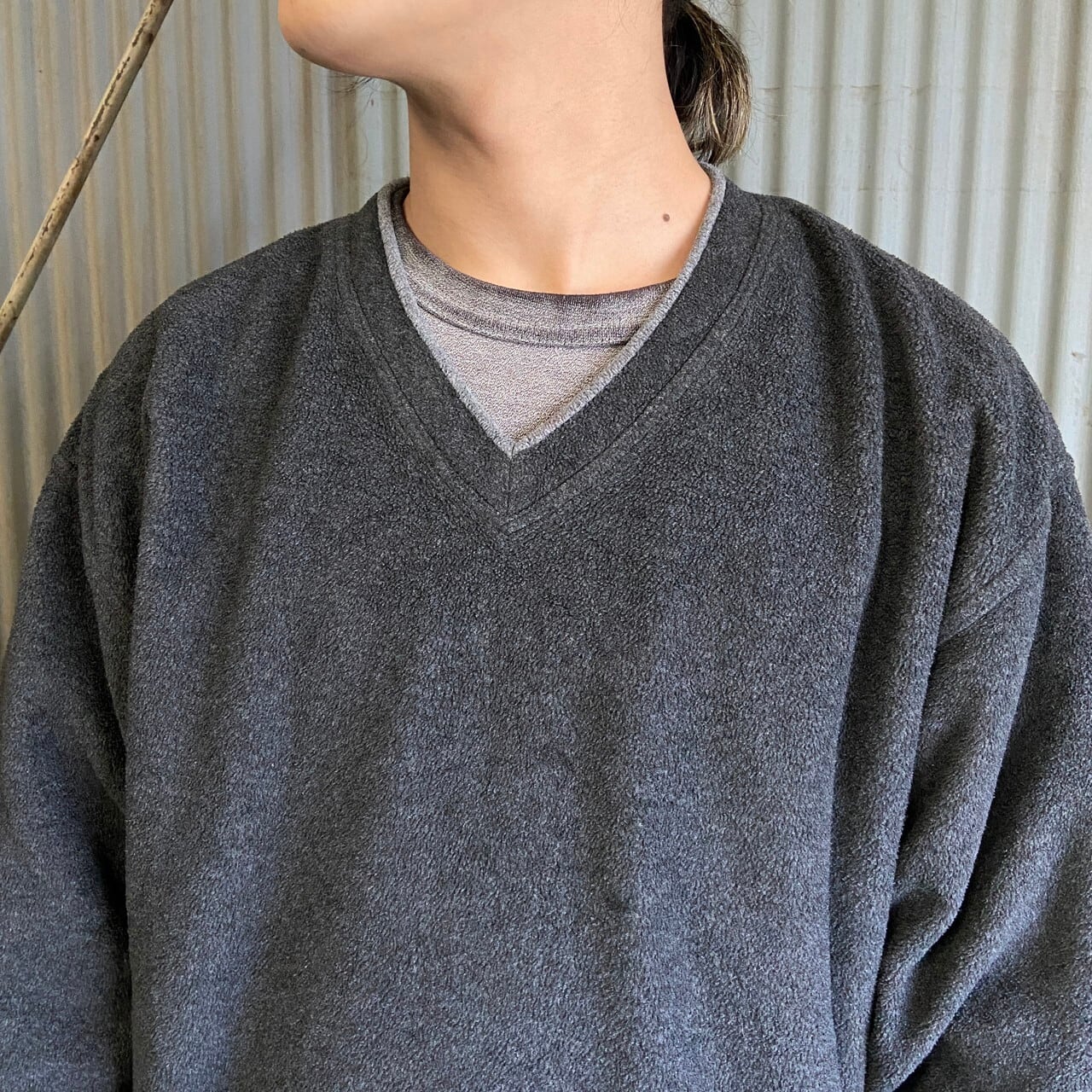 00年代 OLD GAP オールドギャップ Vネック フリースプルオーバー 
