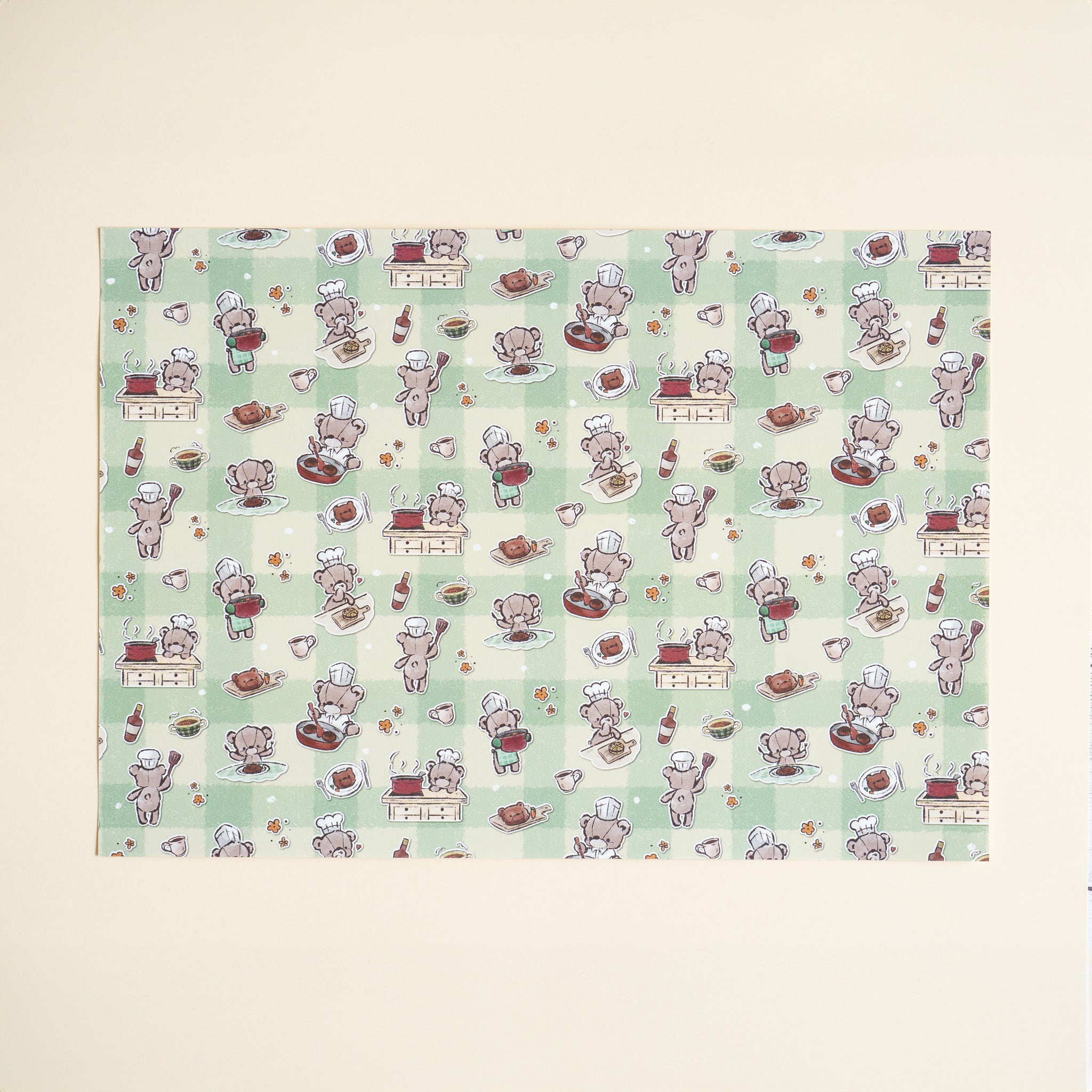 デザインペーパー - クッキングテディベア(くま) 【Sweet painting