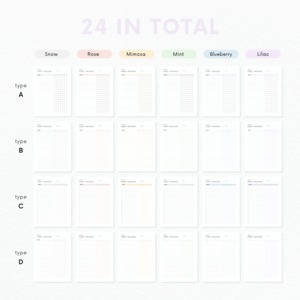 ハビットトラッカー┊︎6色&4種類セット┊︎習慣化┊︎ルーティン