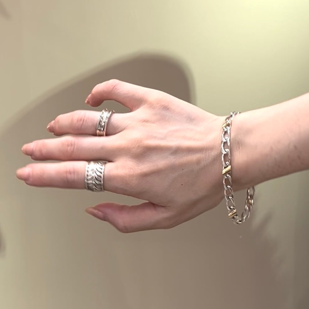 TIFFANY&CO.】 2858 silver925×18k 750 コンビカラーブレスレット