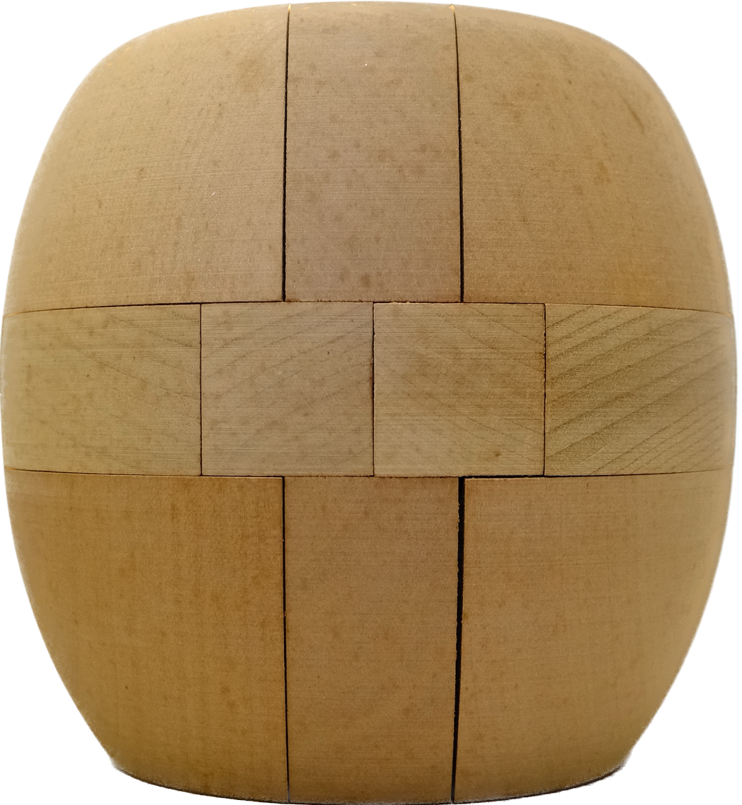 山中組木2ケ ダルマ組木（大型）・色板組木 立体パズル 重要