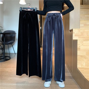 ゴールドベルベットハイウェストワイドパンツ