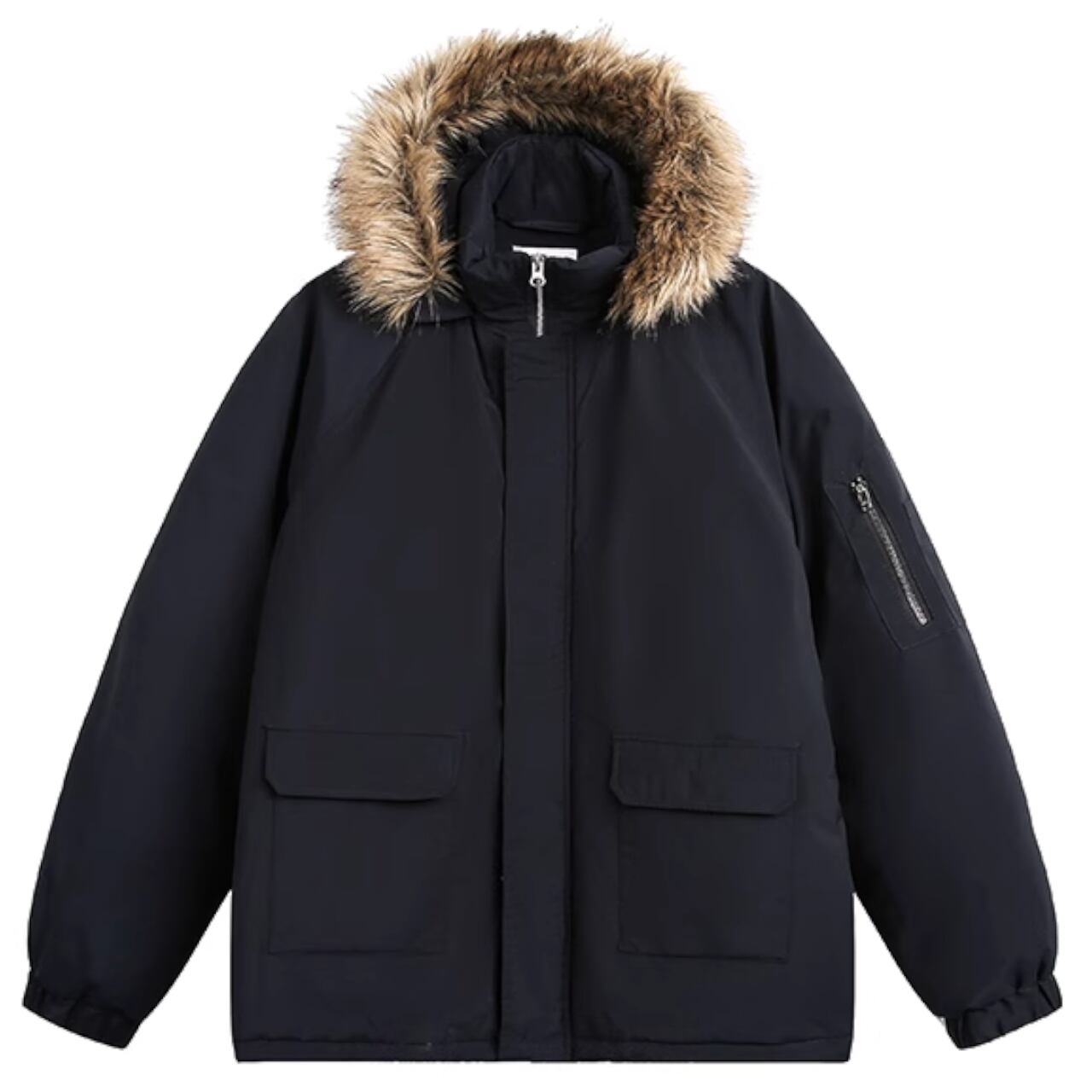 フード付き ルーズジャケット ネイビーブルー A1030