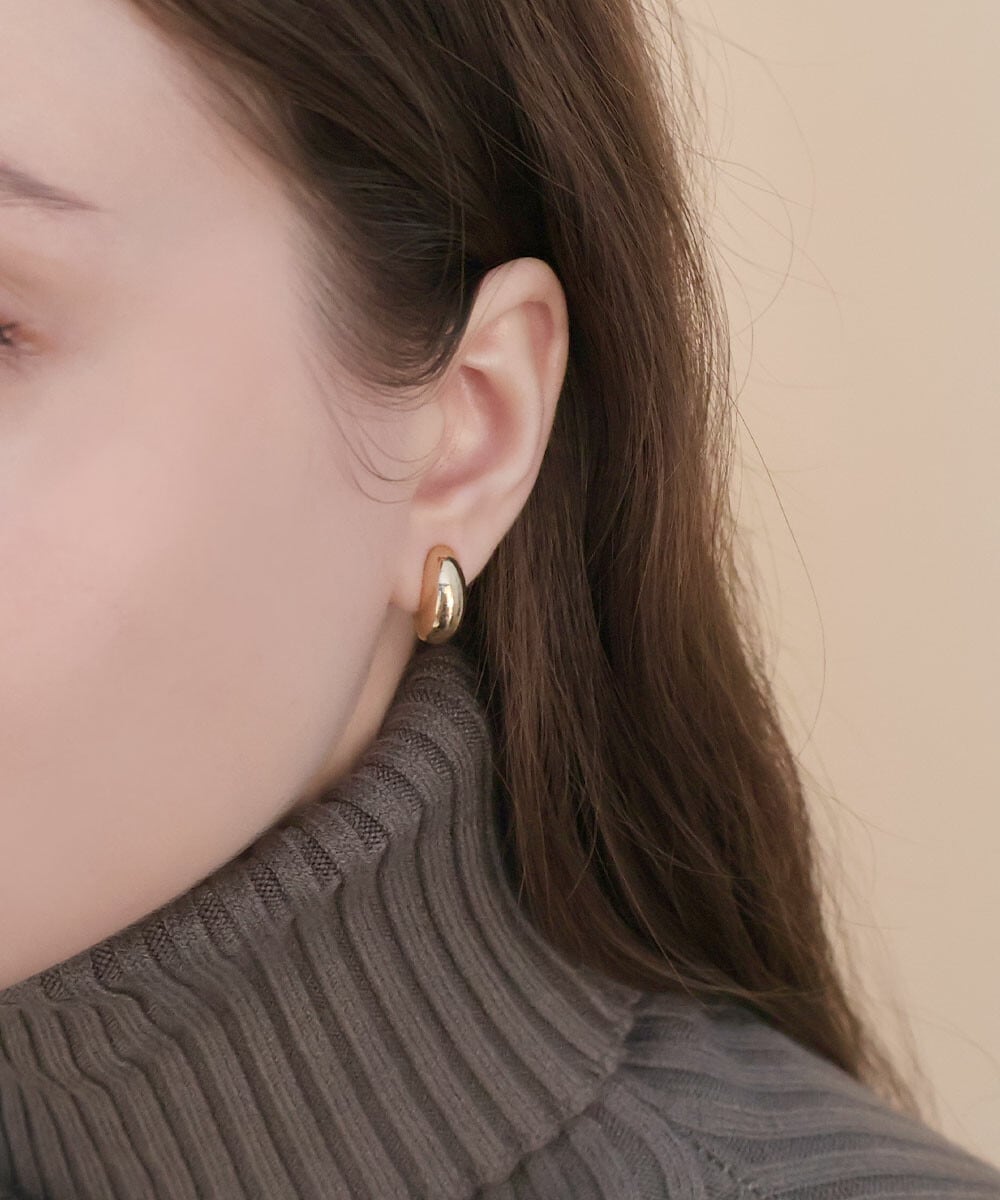 【SELECT】メタルぷっくりクリップイヤリング