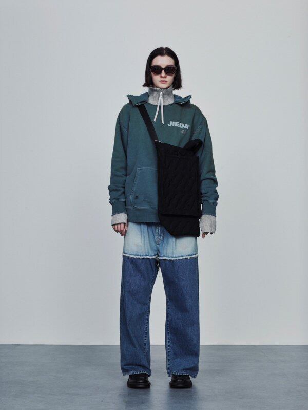 JieDa 2TONE BAGGY DENIM PANTS (IND). Jie-23W-PT02 | IAAAM ONLINE STORE