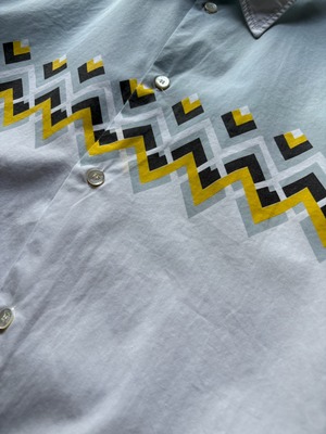 "GALLIANO" Geometric Pattern Shirt