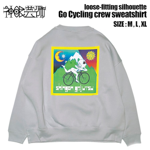 神眼芸術『Go Cycling』クルーネック スウェット　ビッグシルエット