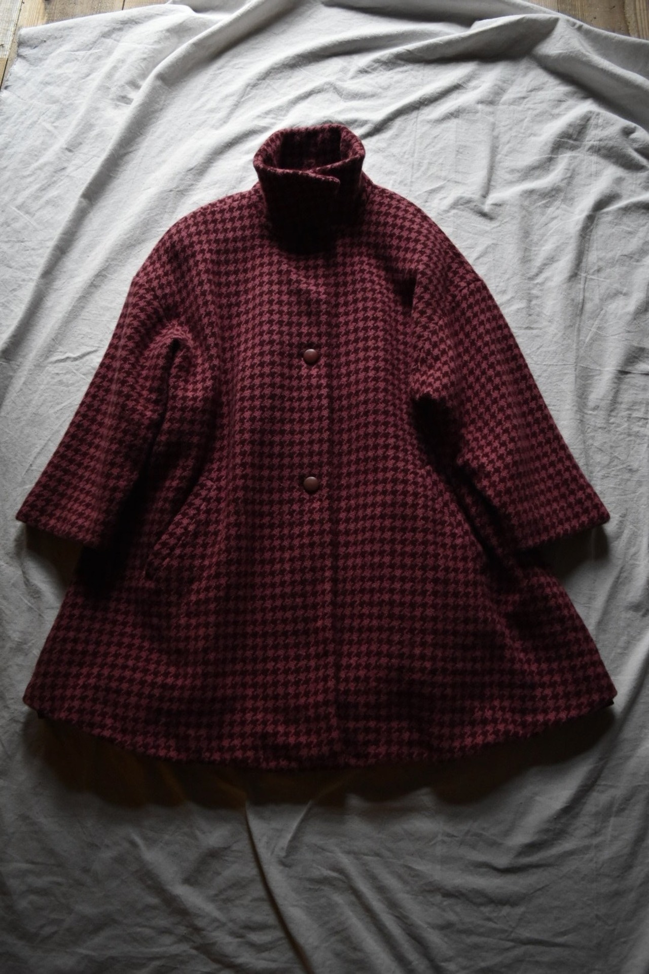"BYBLOS" 1980s Rose pink houndstooth coat