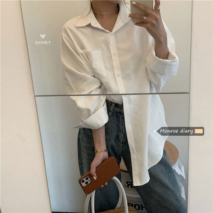 ホワイトシャツ スプリングルーズジャケット コート ロング 春物 モンロー99609280911