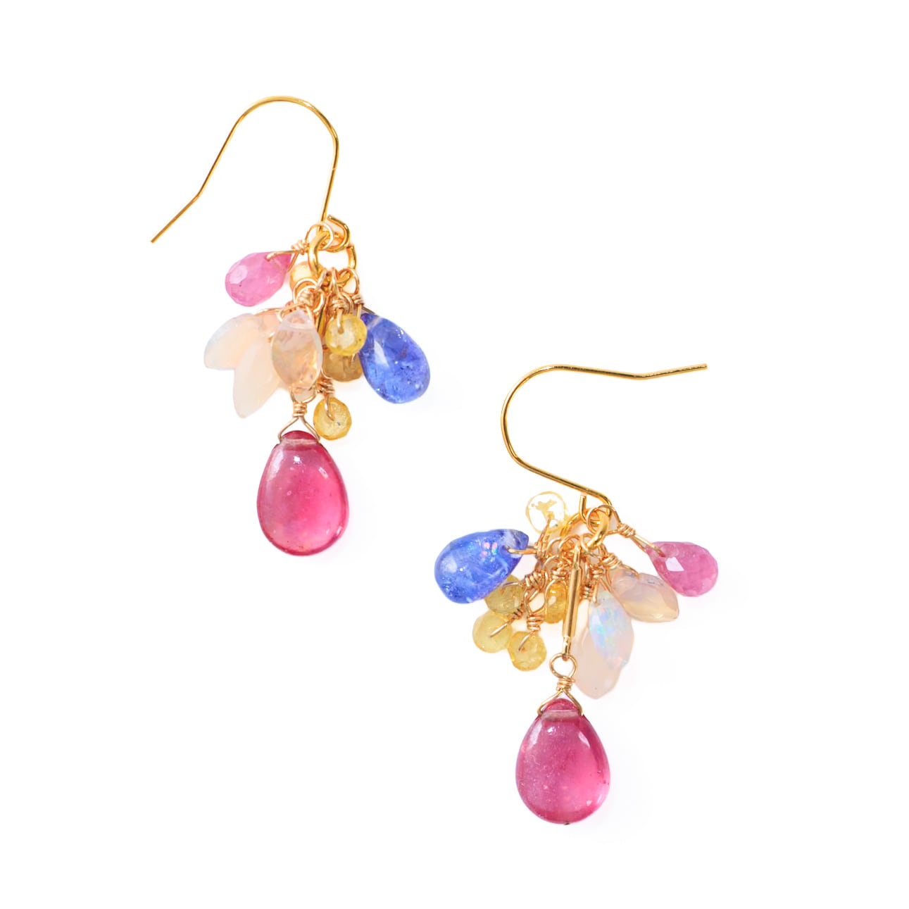 ルビー イエローサファイア オパール タンザナイト ピアス イヤリング