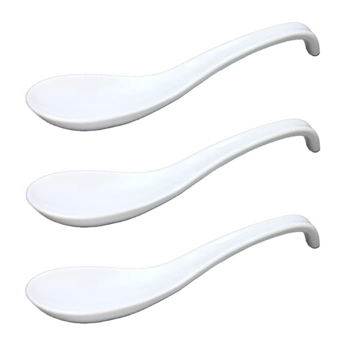 【努力特価】暮らしの彩り 3本セット 日本製 16cm なめらか レンゲ 白 美濃焼 スプーン れんげ 陶磁器製 食洗機対応 ストッパー付 業務用