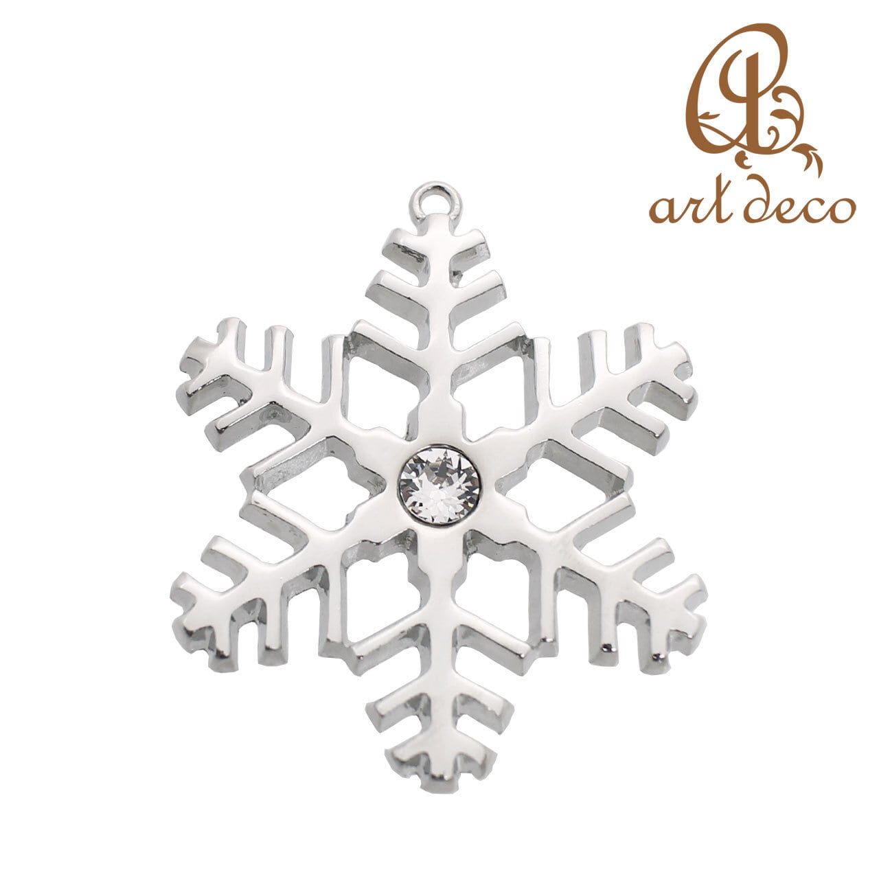 チャーム キーホルダー ペンダントトップ 雪 結晶 スワロフスキー 10個