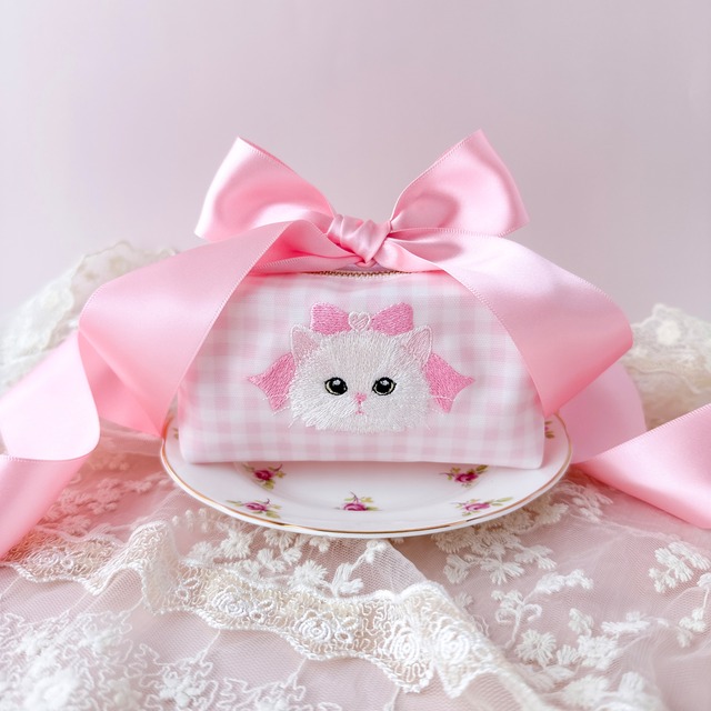 White Cat キャラメルポーチ　