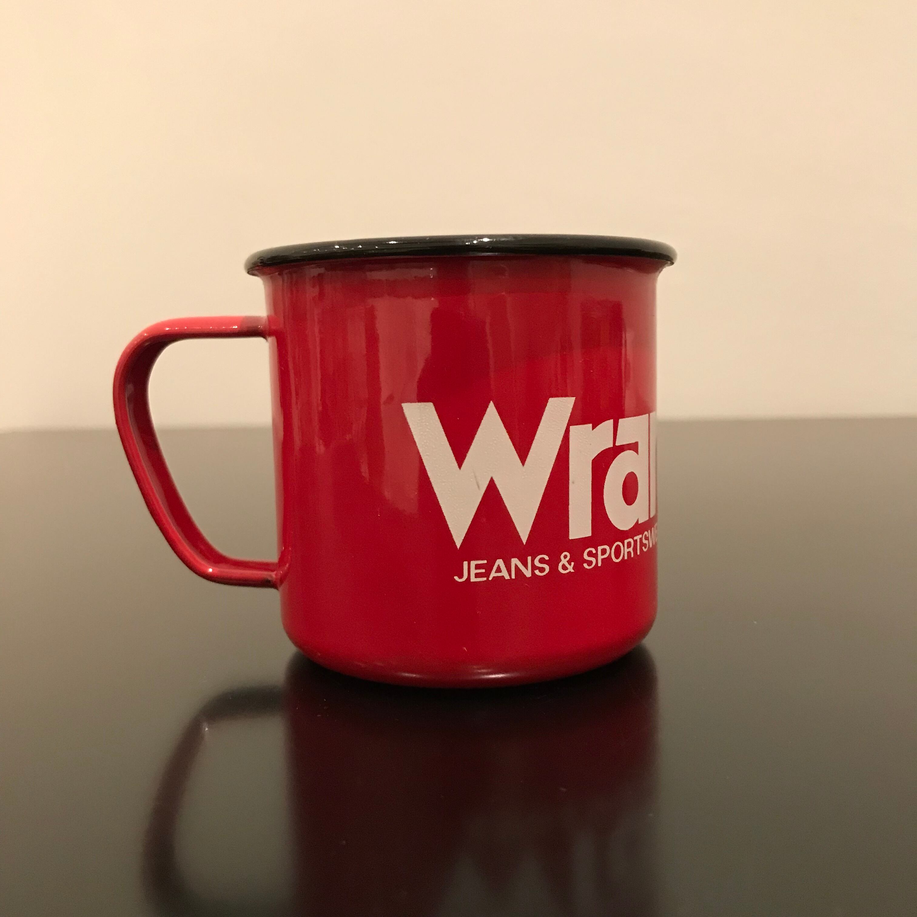 1970年代 未使用保管品 ラングラー琺瑯ノベルティーマグカップ レッド