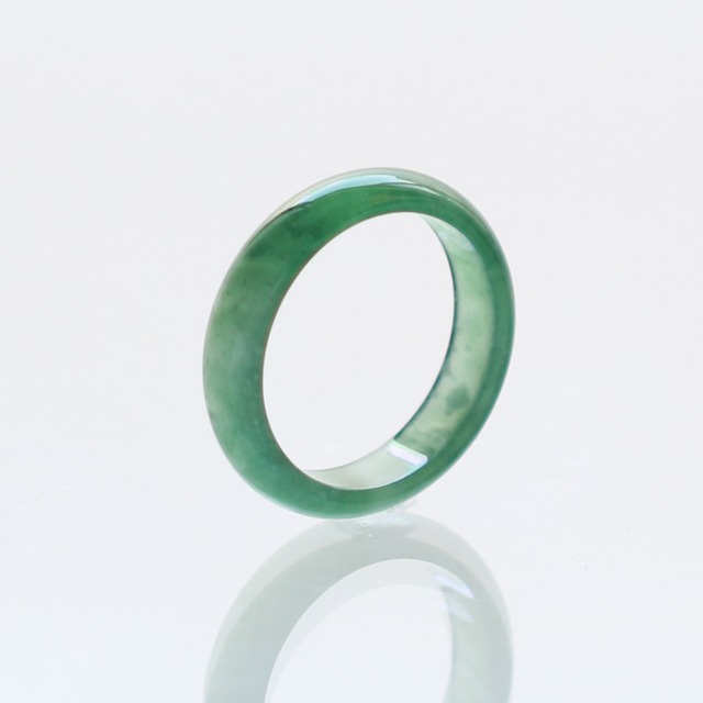 【16号】透明感抜群！深い緑 甲丸リング A貨翡翠  jd_rg1673
