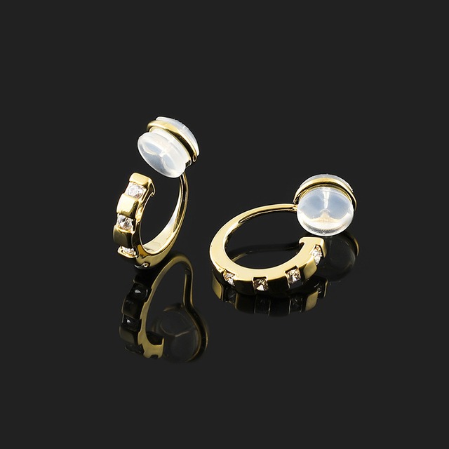 シンプルなジルコン耳輪 ピアス｜小珺アクセサリー