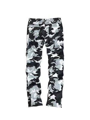 【CinderVein】White Camo Rivet Coated Denim Pants