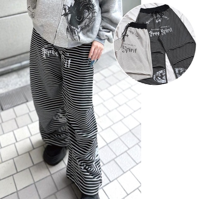 【10/14新着】ボーダークロスプリントスウェットパンツ