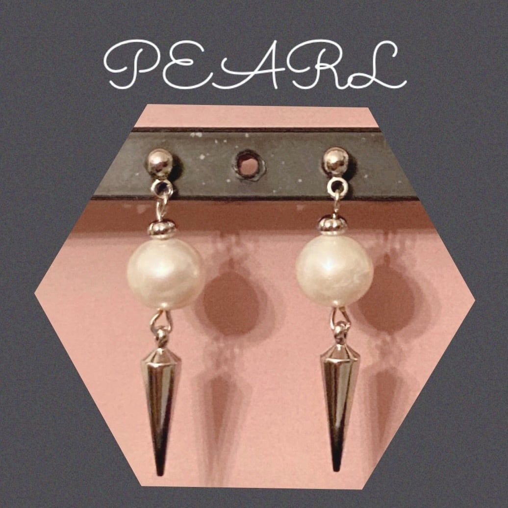 パール×スパイクピアス / 両耳ピアス→イヤリング可 | Hi-HAT.ALL