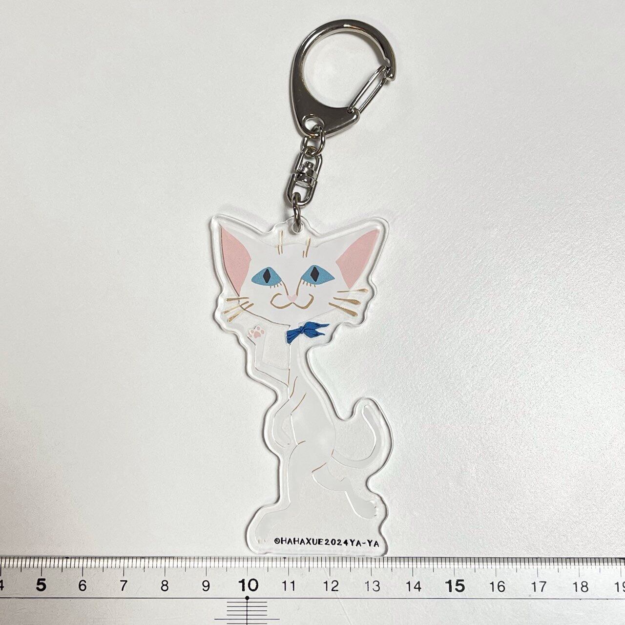 猫のアクリルキーホルダー 全6種類 やあやあ ハチワレ 黒 ミケ 白 茶