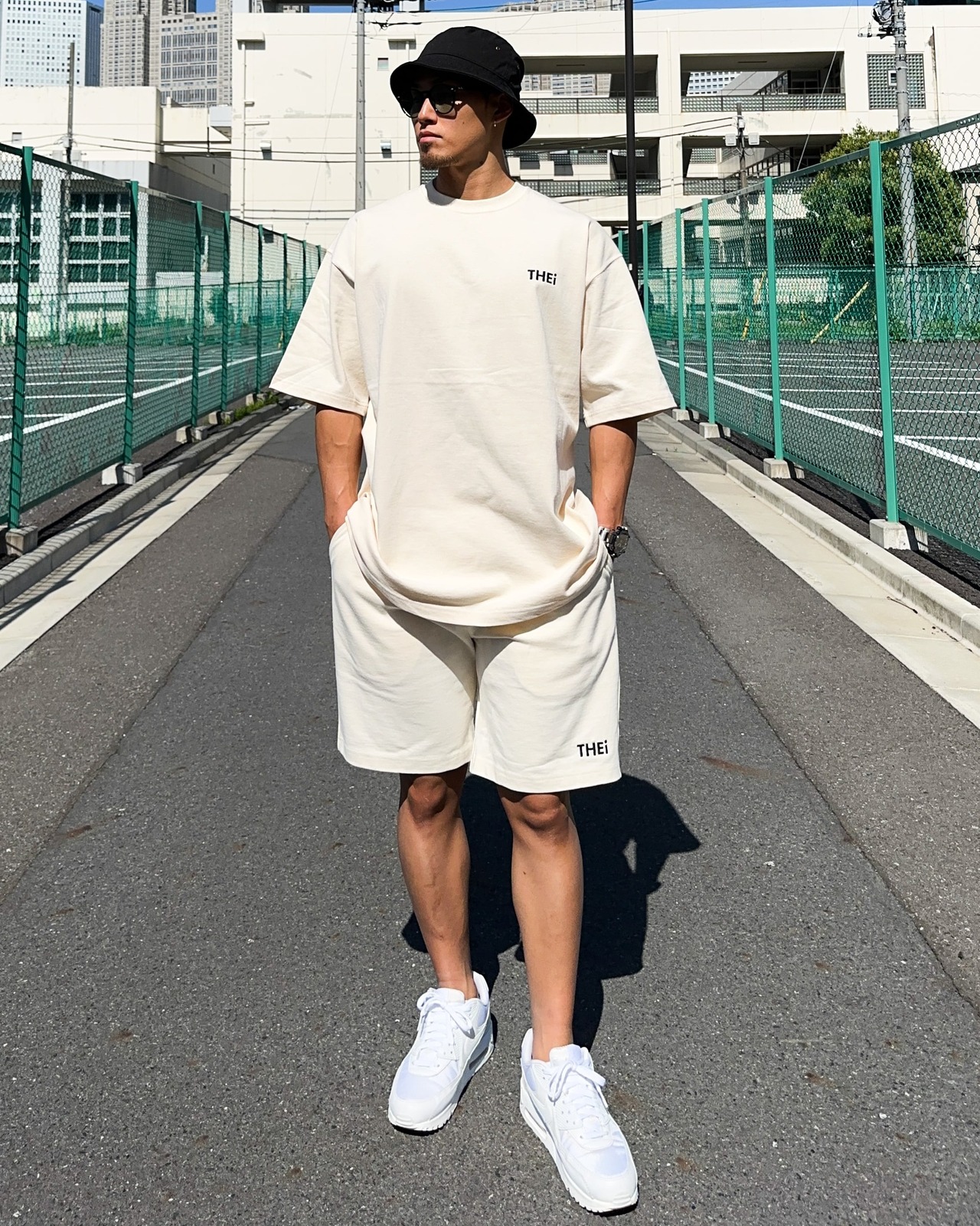 BASIC ONE POINT MAGNUM WEIGHT BIG SILHOUETTE T-SHIRT - BEIGE