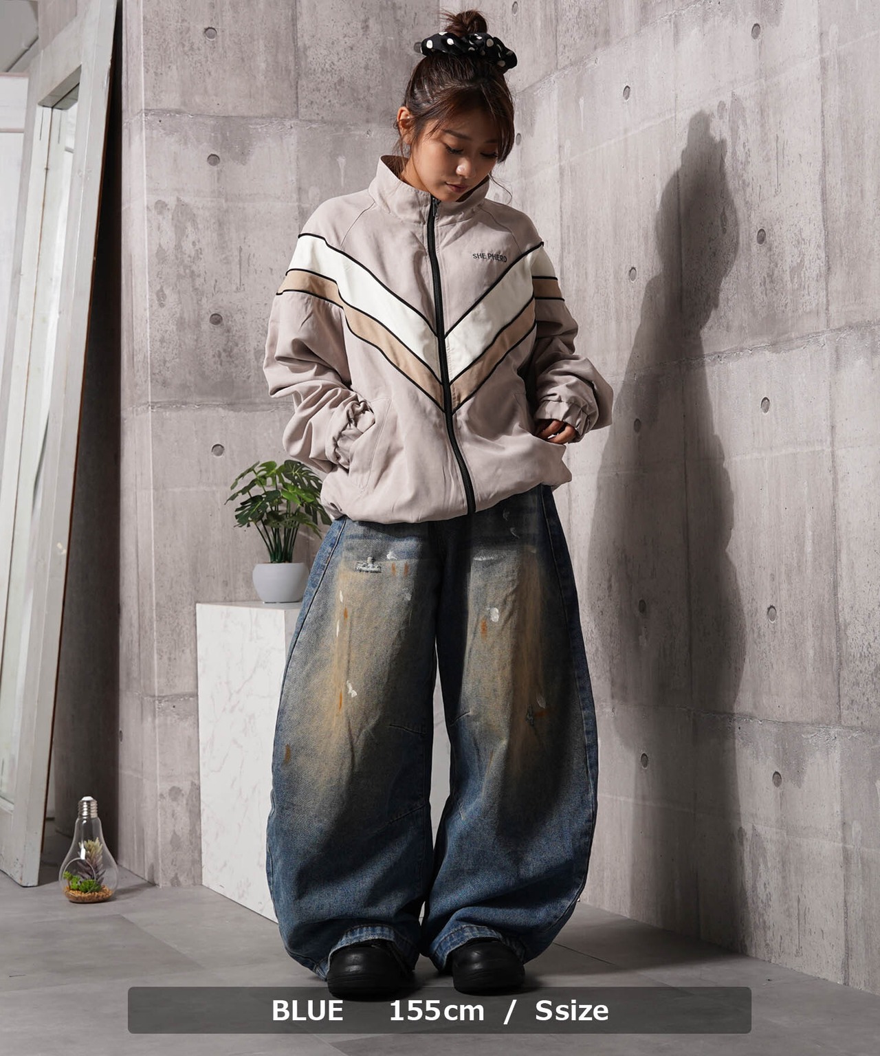 ◆ダメージペイント バレルレッグジーンズ◆gt-708052