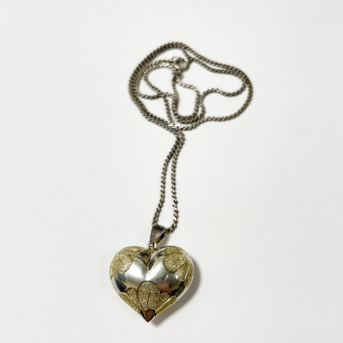 Vintage Thai 925 Silver Heart Pendant Necklace