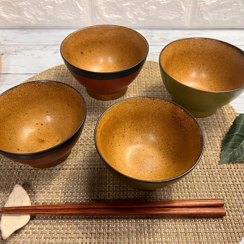 くらわんか丼 くるみ錆朱/くるみ錆草 3.6碗10.8cm【日本製】 | 食器の