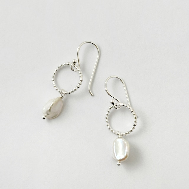 Lagoon Original プチ バロック パール w/ ドットフープ フック ピアス