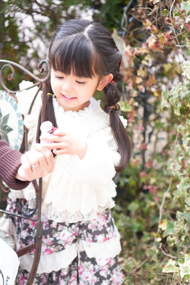 ラスト1 navy7【即納】<PUDDING>  Flower skirt