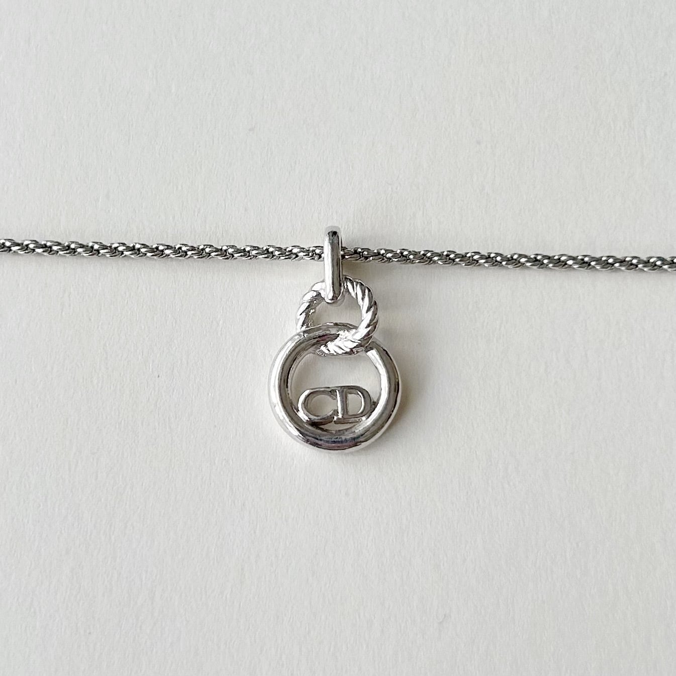 N6296】Christian Dior circle logo necklace/クリスチャンディオール