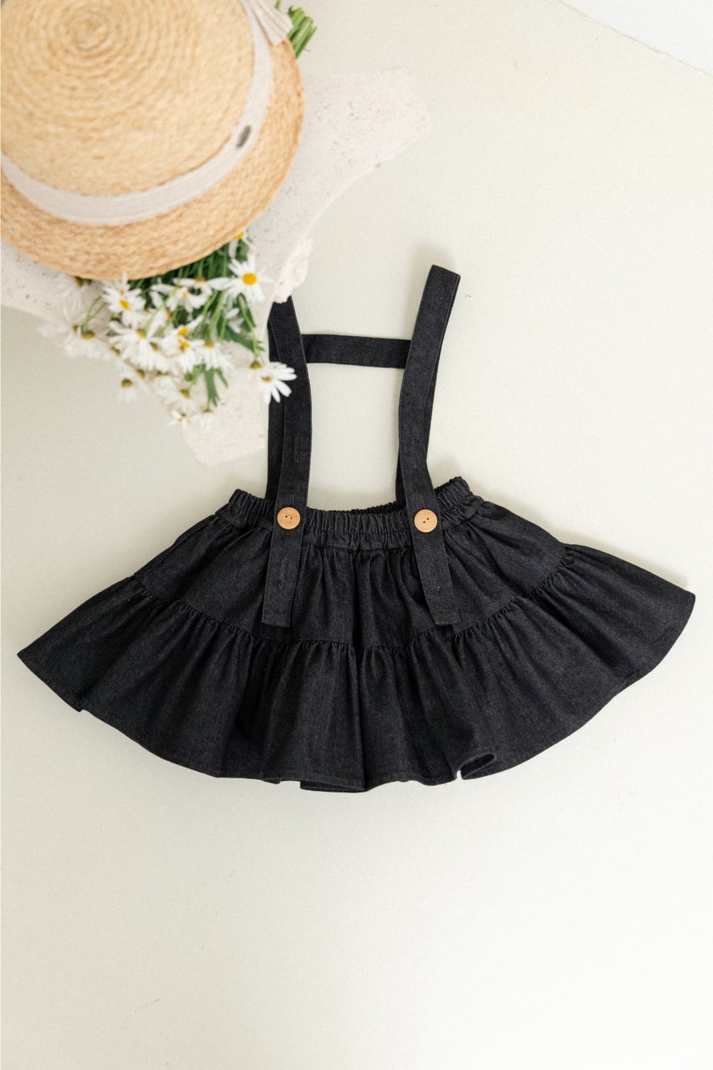 wonny ribbon / Black denim skirt | RUDDY HOUSE