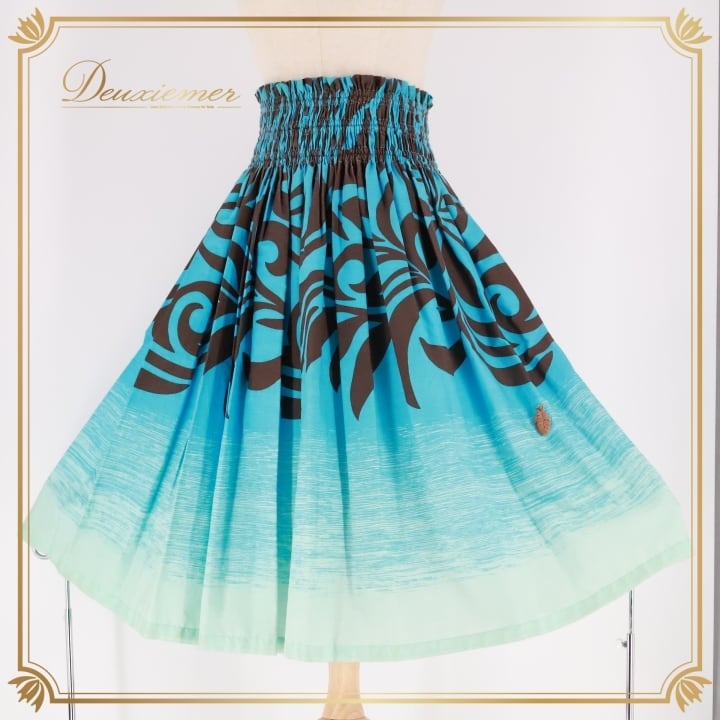 フラダンス 衣装 パウスカート ブルー系 ハワイアン ハワイアン