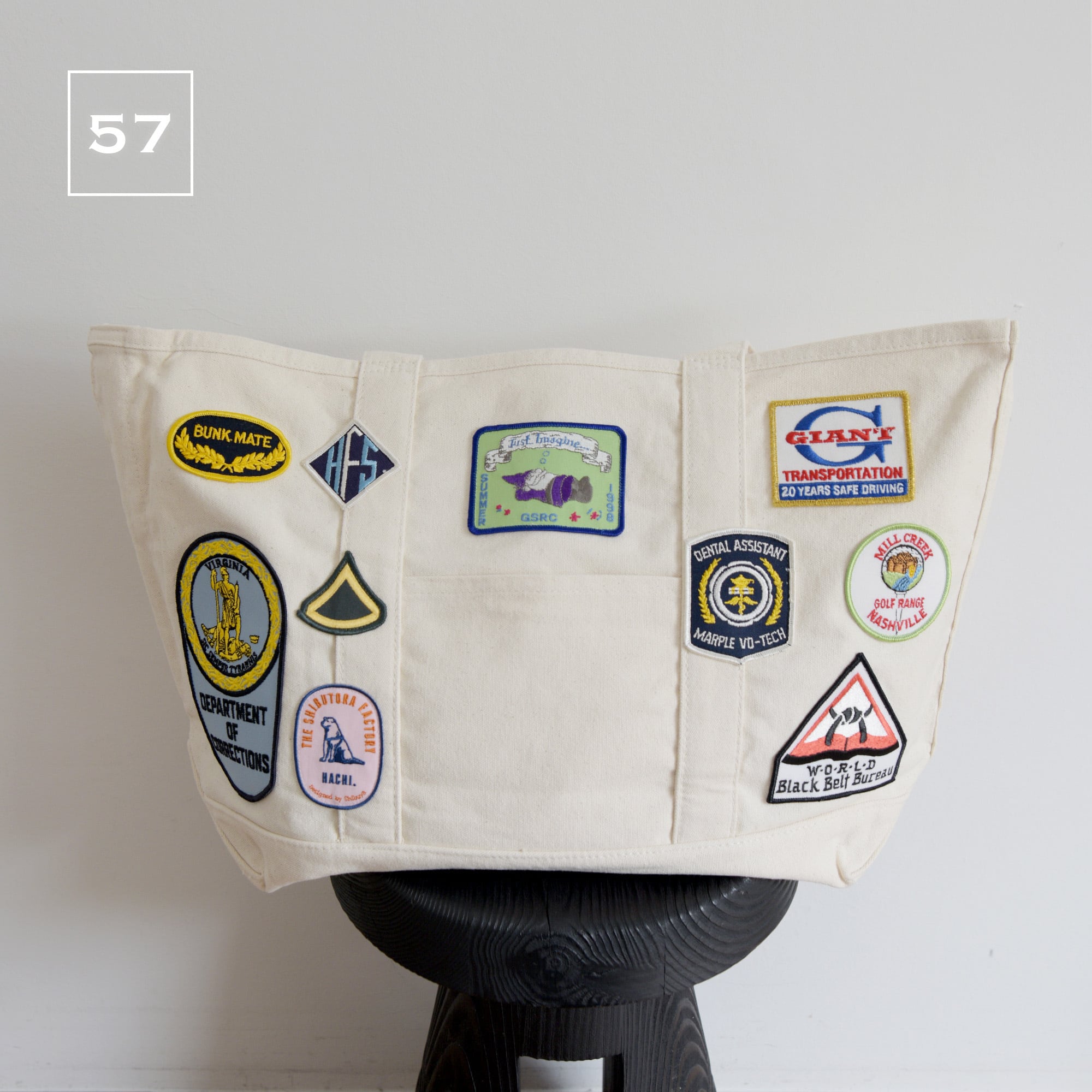 PATCH TOTE BAG -NATURAL- | HACHI.THE SHIBUTORA FACTORY