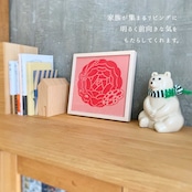 アートポスター 版画 フレーム無し おしゃれ 人気 北欧 風水 玄関 絵 正方形 花 モダン 赤 龍 バラ