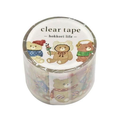 マインドウェイブ 　透明クリアテープ95577 クマ ベア　30mm