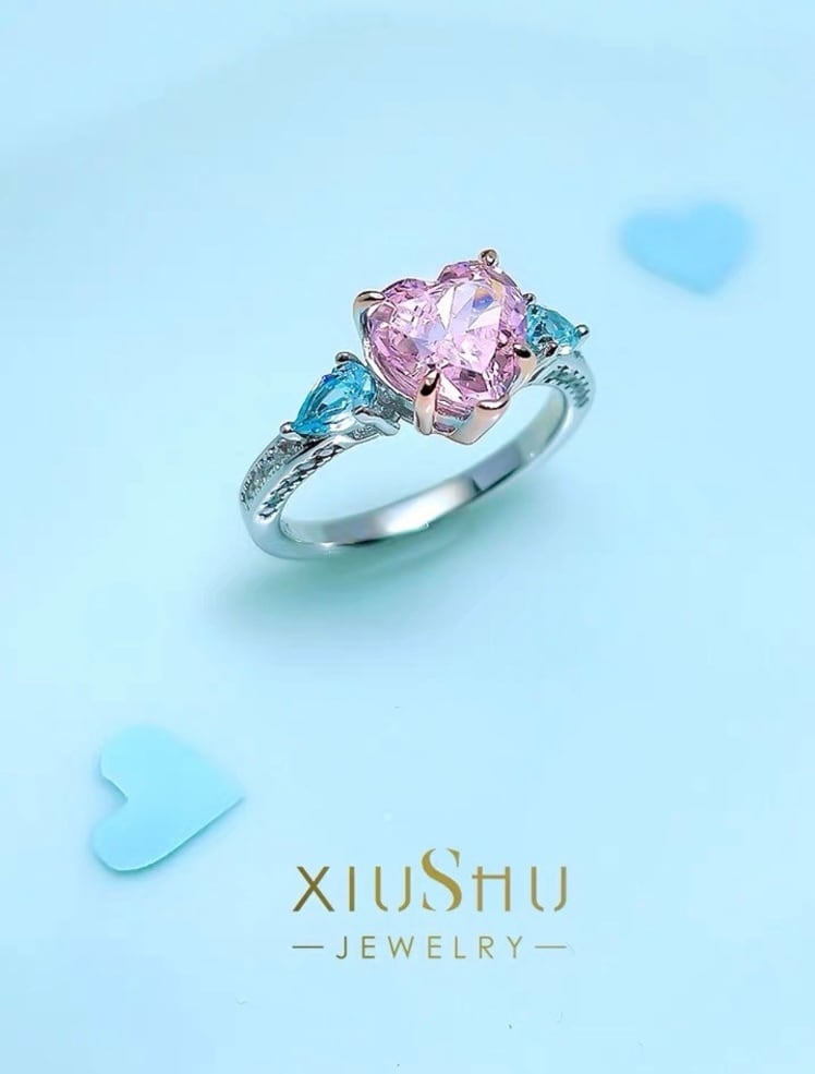 レディース リング ゴージャス ハート おしゃれ エレガント 光沢 シルバー