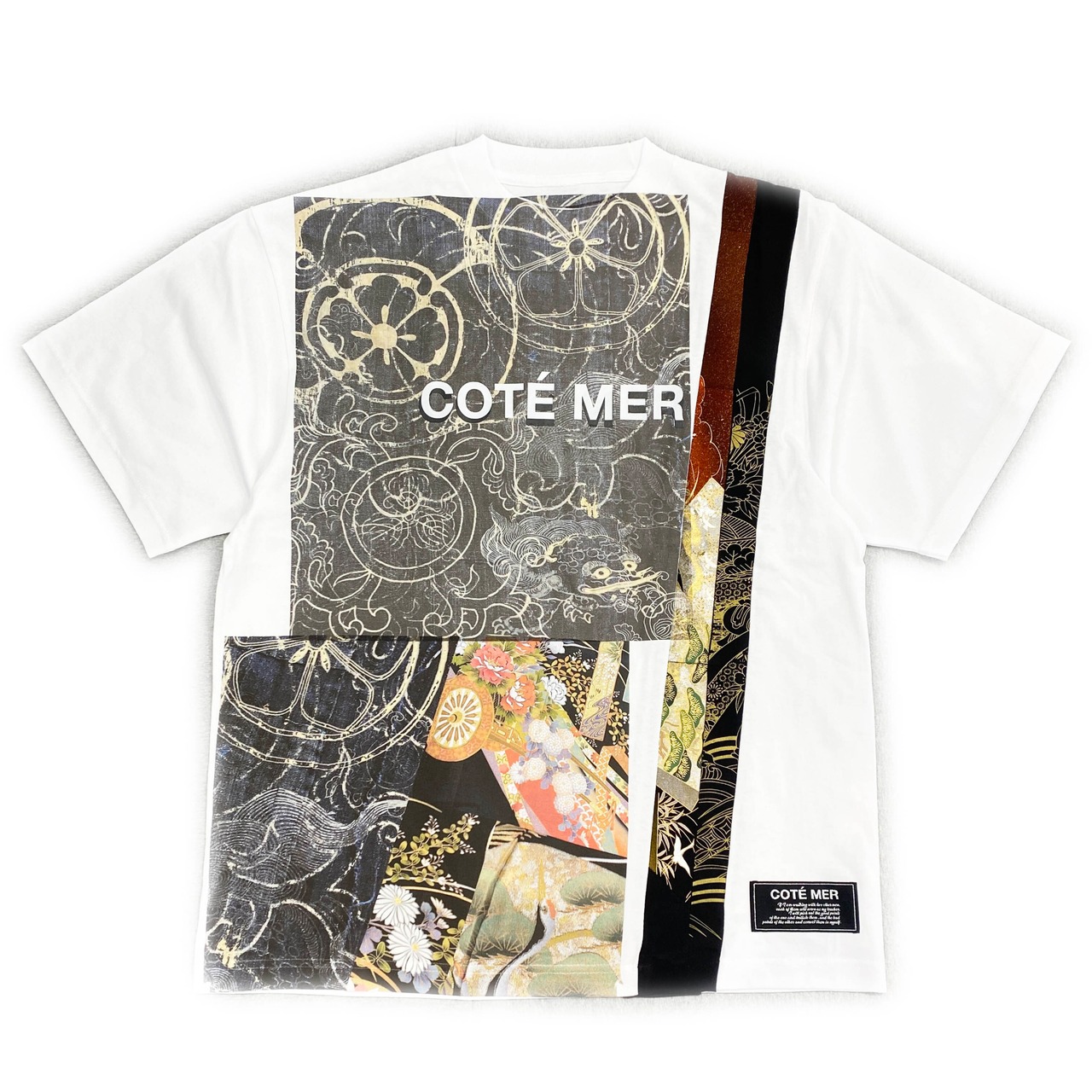 【tshirts214】L size  KIMONO &  print T-SHIRTS white