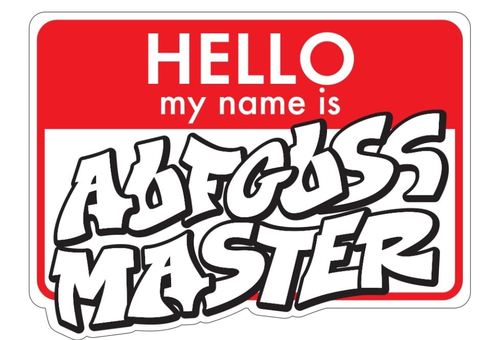 HELLO my name is AUFGUSSMASTER ステッカー