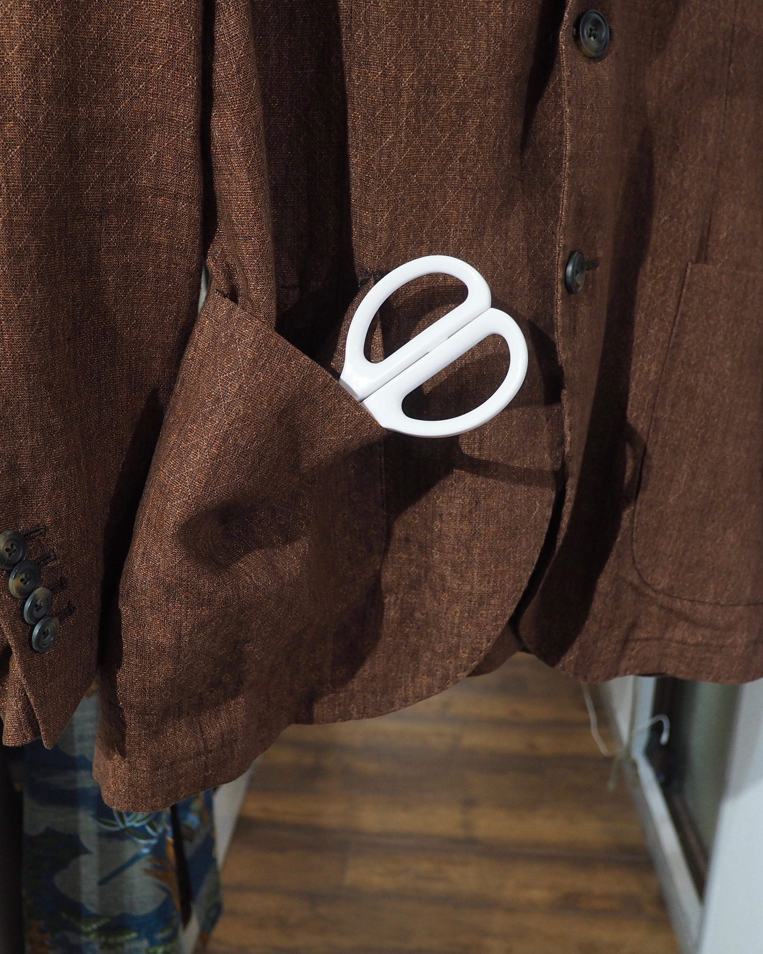 ” MESSAGERIE ” Pure Lino Linen 3B Tailored jacket (Made in Italy)