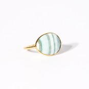 【11号】グリーンストライプオパール リング