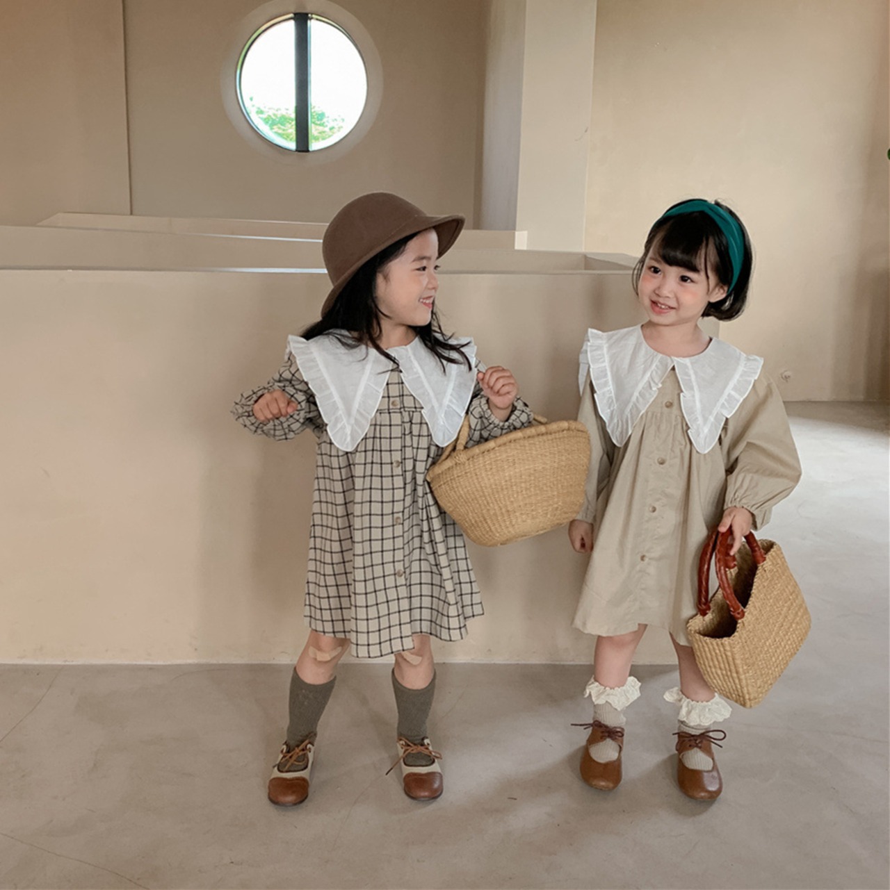大きな襟 女の子 ワンピース 韓国子供服 | r.to.s おしゃれな アパレル 