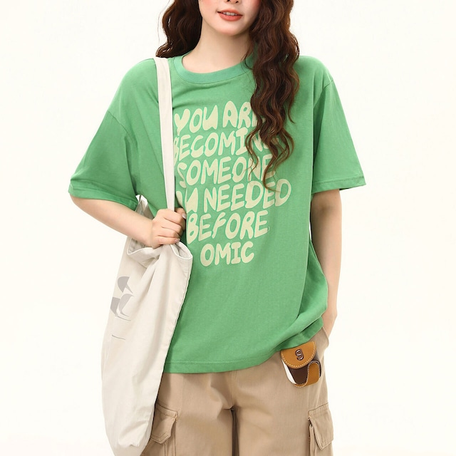 レトロレタリングアートプリントTシャツ 1col R02439