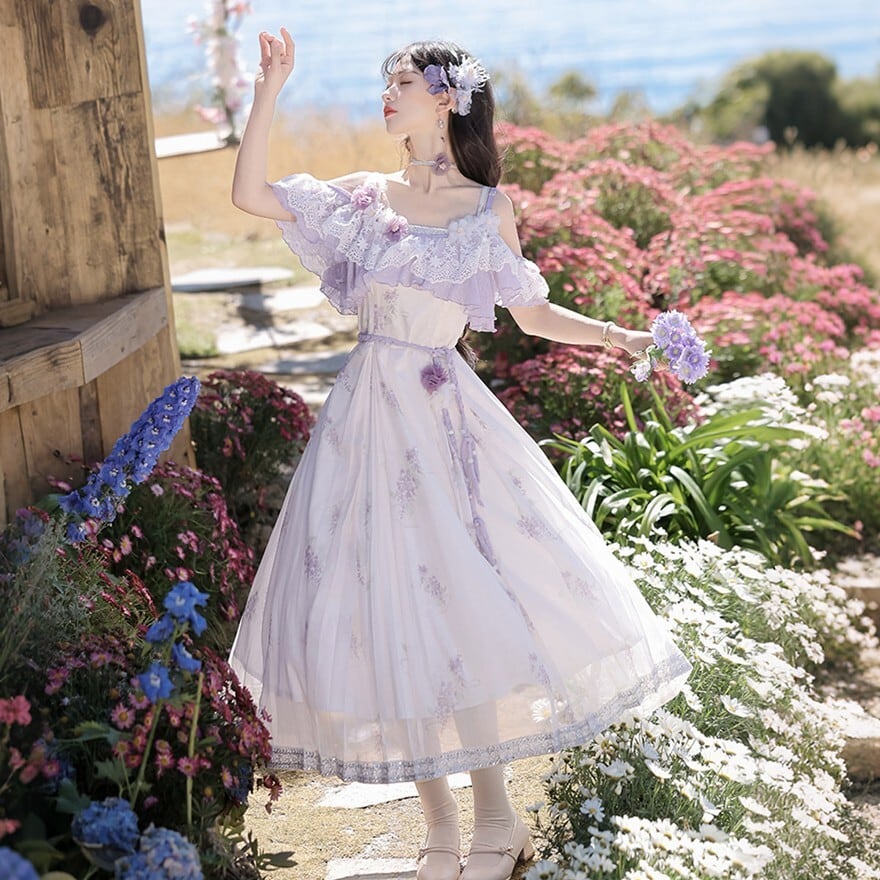 フレンチガーリー な花柄セットアップ ｜カジュアルロリィタドレス