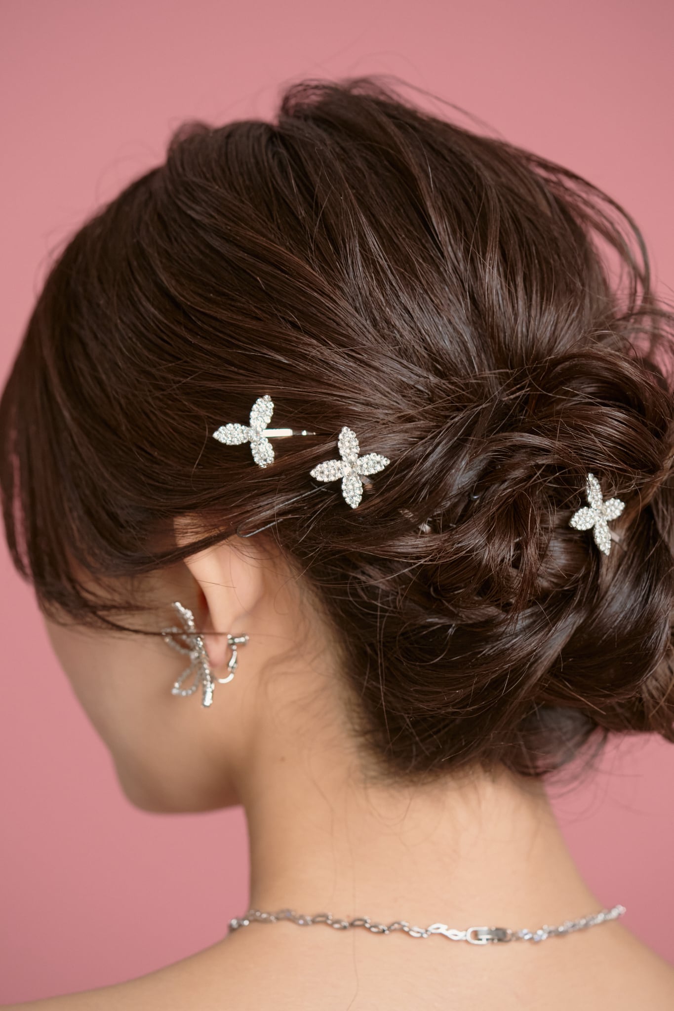 H-155 Bijoux Flowerヘアピン5本セット＜シルバー＞ | ウェディング